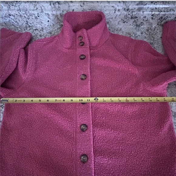L.L.Bean Women’s Speckled Pink Fleece Button Down Jacket Warm Cozy Size M - Picture 11 of 13